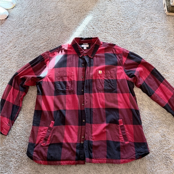 Carhartt Other - 3XL Carhartt Fleece lined flannel red